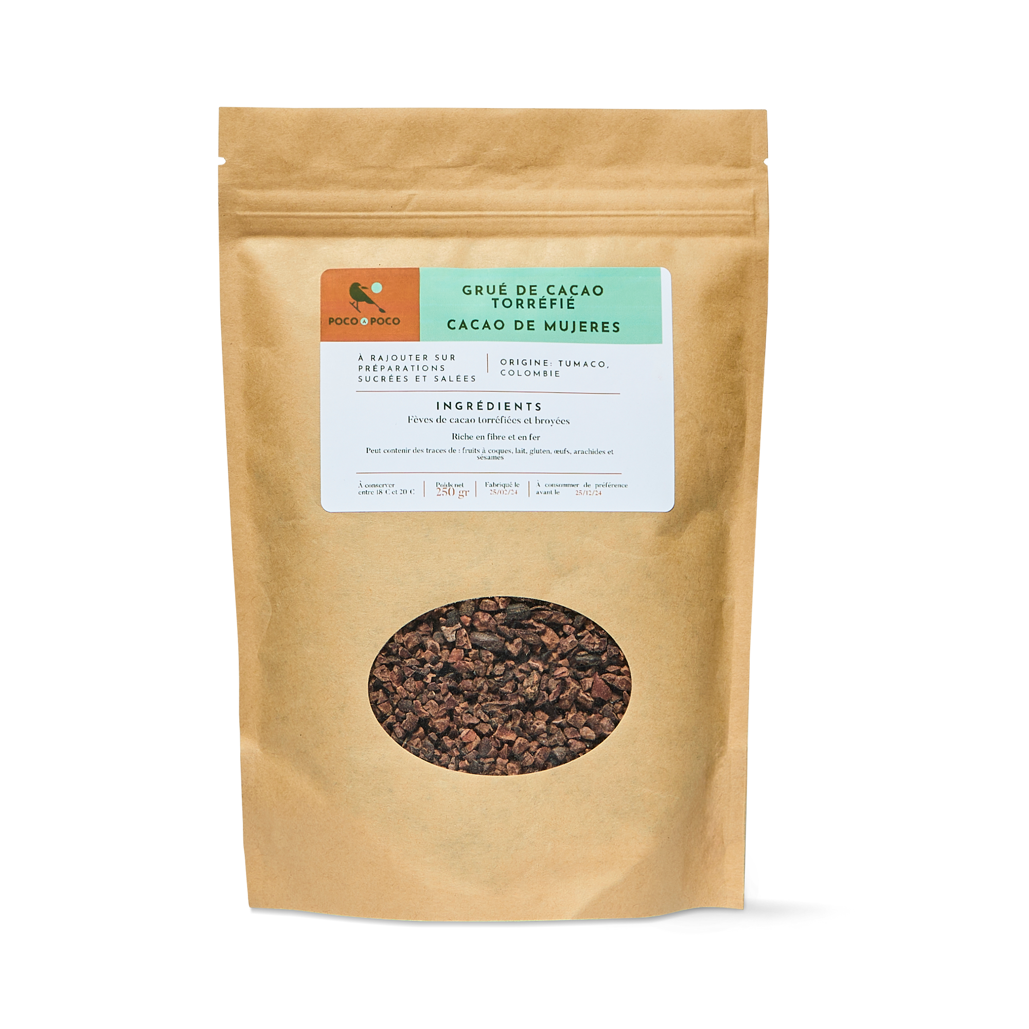 Grué de cacao torrefié