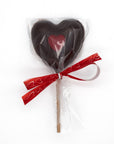Sucette cœur en chocolat noir