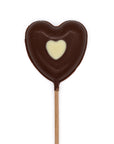 Sucette cœur en chocolat au lait