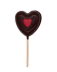Sucette cœur en chocolat noir