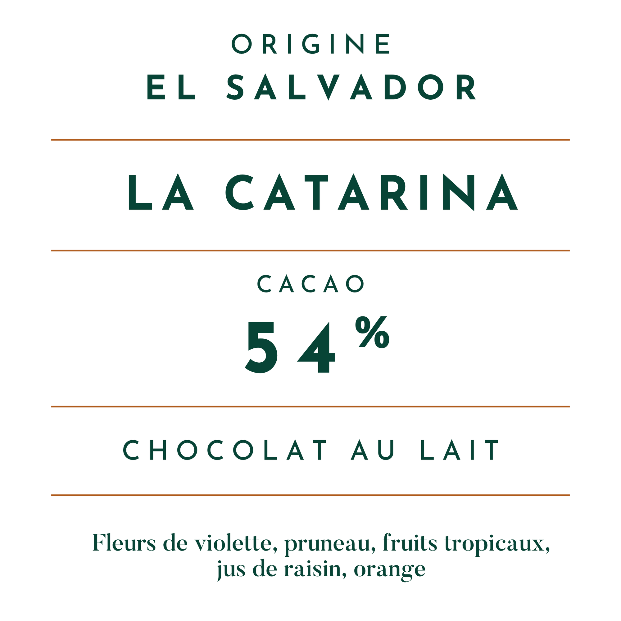 Chocolat au lait 54 % – La Catarina, El Salvador